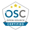 A badge that says open source certified